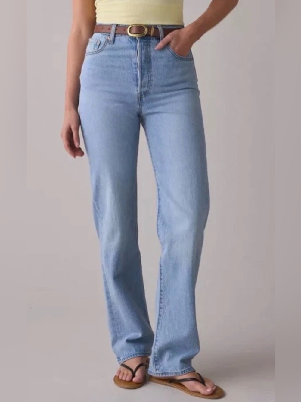 Levi’s Women’s Ribcage Straight Leg Denim Stretch Jeans Light Wash Sz 28 NWT